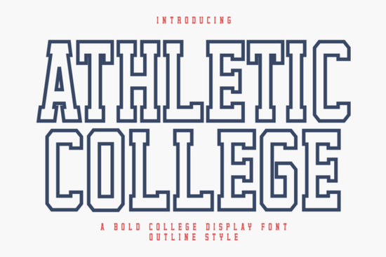 Athletic College Outline Font